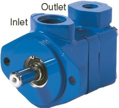 V10 Series Vane Pump, 01 Ring Size, 3/4 Straight Keyed Shaft, SAE Ports, Outlet Opposite Inlet Port, CW Rotation