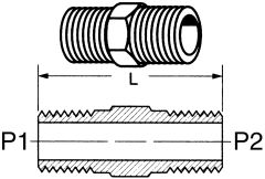 Brass Adapter, 1/2-14 Male NPT To  Male NPT, Straight Hex Nipple