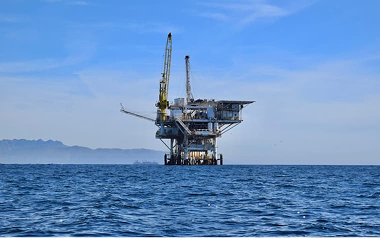 Oil rig in ocean
